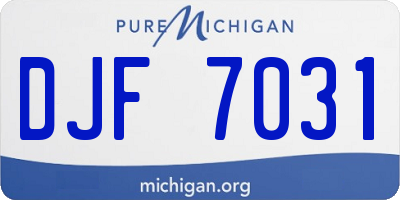 MI license plate DJF7031