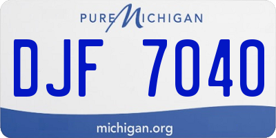 MI license plate DJF7040