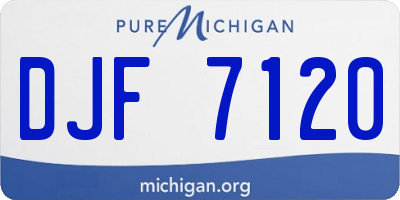 MI license plate DJF7120