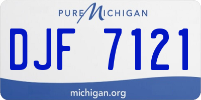 MI license plate DJF7121