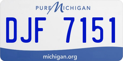 MI license plate DJF7151