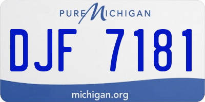 MI license plate DJF7181