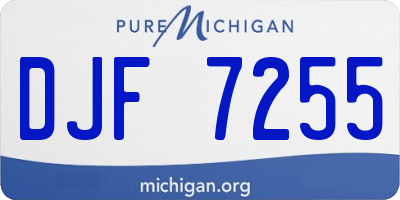MI license plate DJF7255