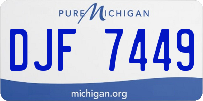 MI license plate DJF7449