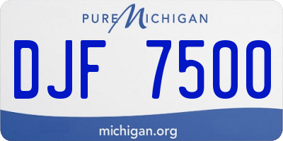 MI license plate DJF7500