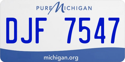 MI license plate DJF7547