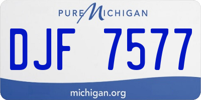 MI license plate DJF7577