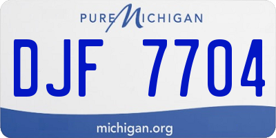 MI license plate DJF7704