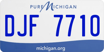 MI license plate DJF7710
