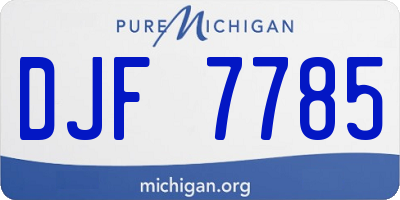 MI license plate DJF7785