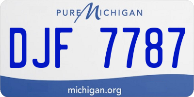 MI license plate DJF7787