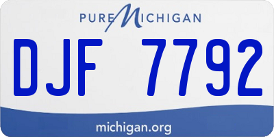MI license plate DJF7792