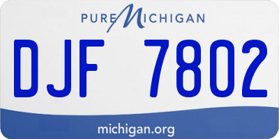 MI license plate DJF7802