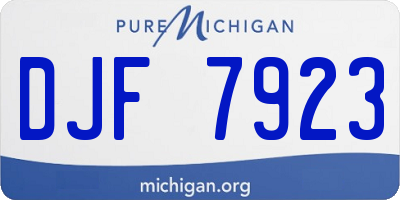 MI license plate DJF7923