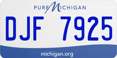 MI license plate DJF7925