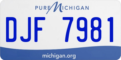 MI license plate DJF7981