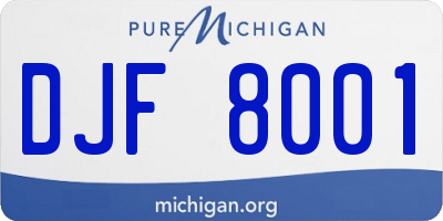 MI license plate DJF8001