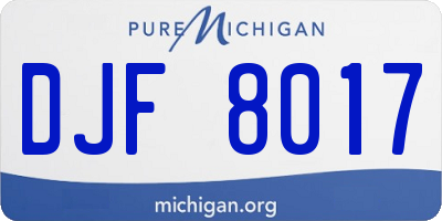 MI license plate DJF8017