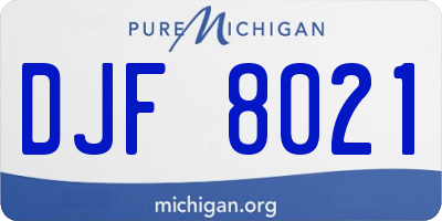 MI license plate DJF8021