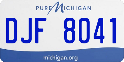 MI license plate DJF8041