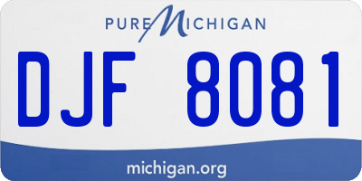 MI license plate DJF8081