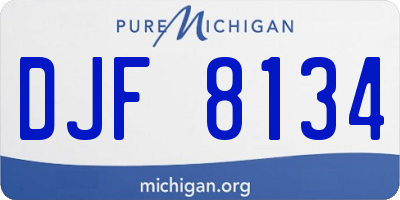 MI license plate DJF8134
