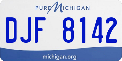 MI license plate DJF8142