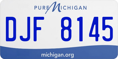 MI license plate DJF8145