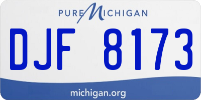 MI license plate DJF8173