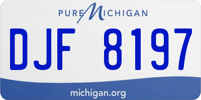 MI license plate DJF8197