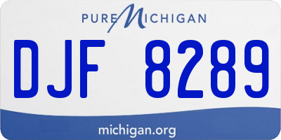 MI license plate DJF8289