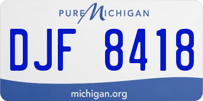 MI license plate DJF8418