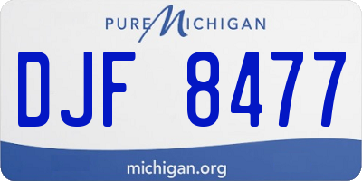 MI license plate DJF8477
