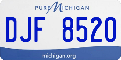 MI license plate DJF8520