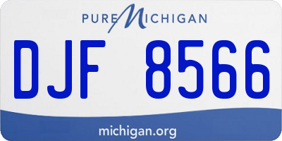 MI license plate DJF8566