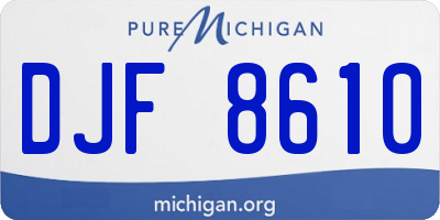 MI license plate DJF8610