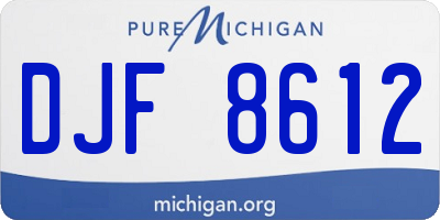 MI license plate DJF8612