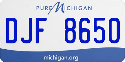 MI license plate DJF8650