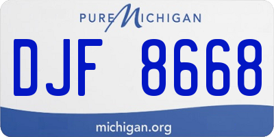 MI license plate DJF8668