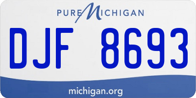 MI license plate DJF8693