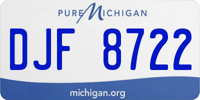 MI license plate DJF8722