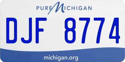 MI license plate DJF8774