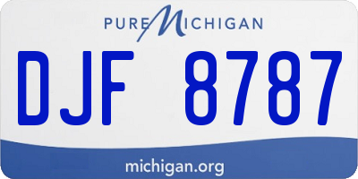 MI license plate DJF8787