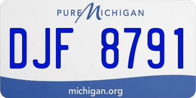 MI license plate DJF8791