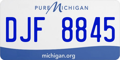 MI license plate DJF8845