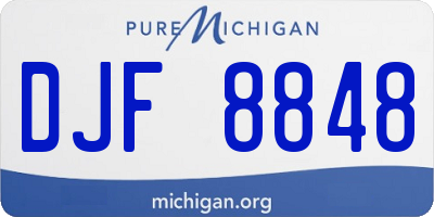 MI license plate DJF8848