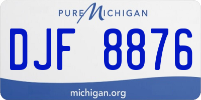 MI license plate DJF8876