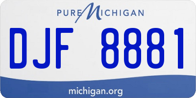 MI license plate DJF8881