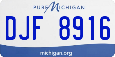 MI license plate DJF8916