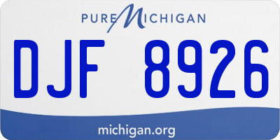 MI license plate DJF8926